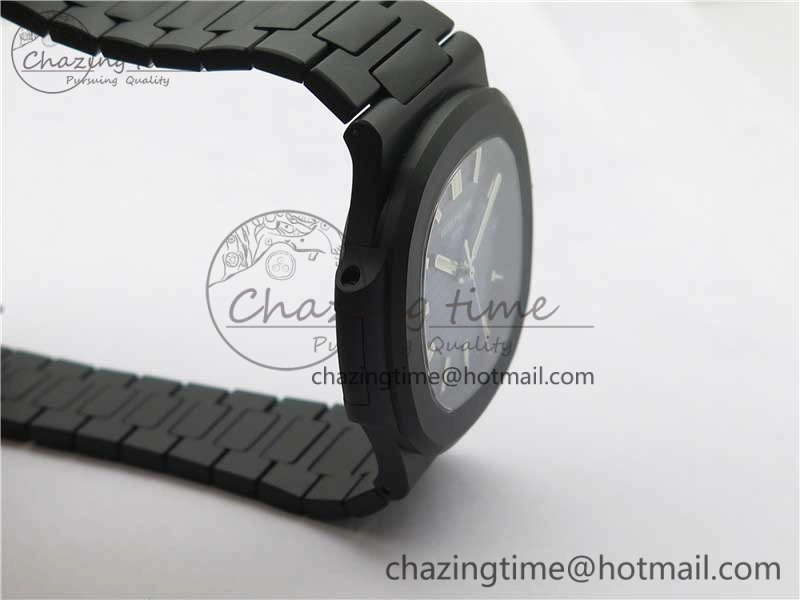 Nautilus Jumbo 5711 DLC PPF 1:1 Best Edition Blue Textured Dial on DLC Bracelet PPF324
