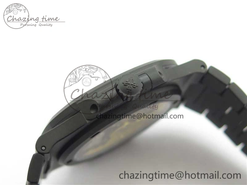 Nautilus Jumbo 5711 DLC PPF 1:1 Best Edition White Textured Dial on DLC Bracelet PPF324