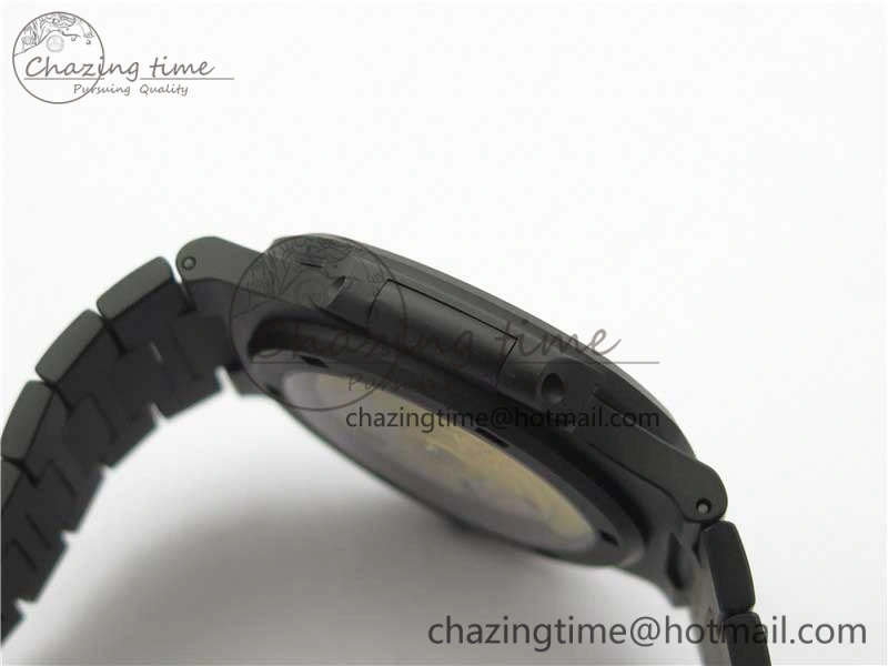 Nautilus Jumbo 5711 DLC PPF 1:1 Best Edition White Textured Dial on DLC Bracelet PPF324