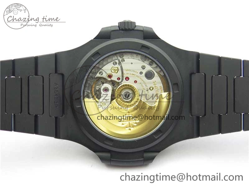 Nautilus Jumbo 5711 DLC PPF 1:1 Best Edition White Textured Dial on DLC Bracelet PPF324