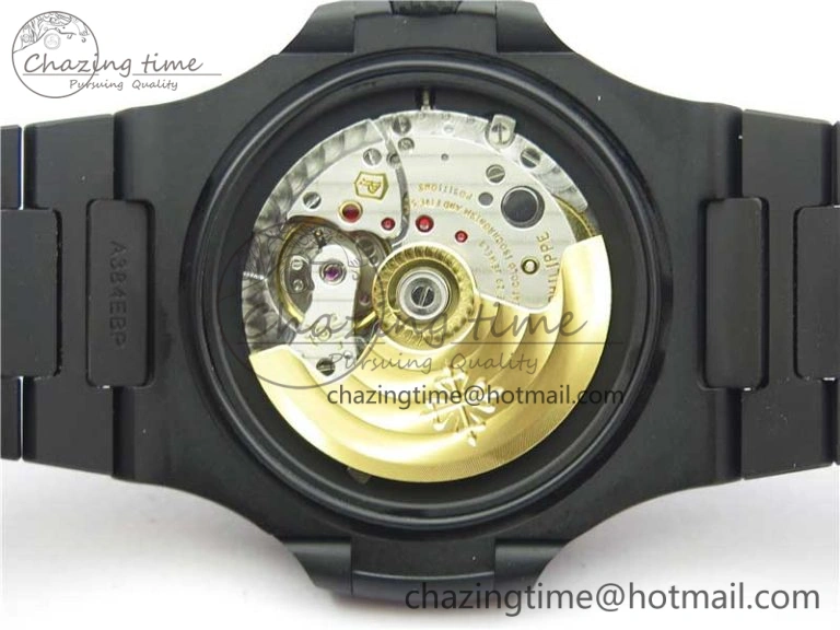 Nautilus Jumbo 5711 DLC PPF 1:1 Best Edition White Textured Dial on DLC Bracelet PPF324