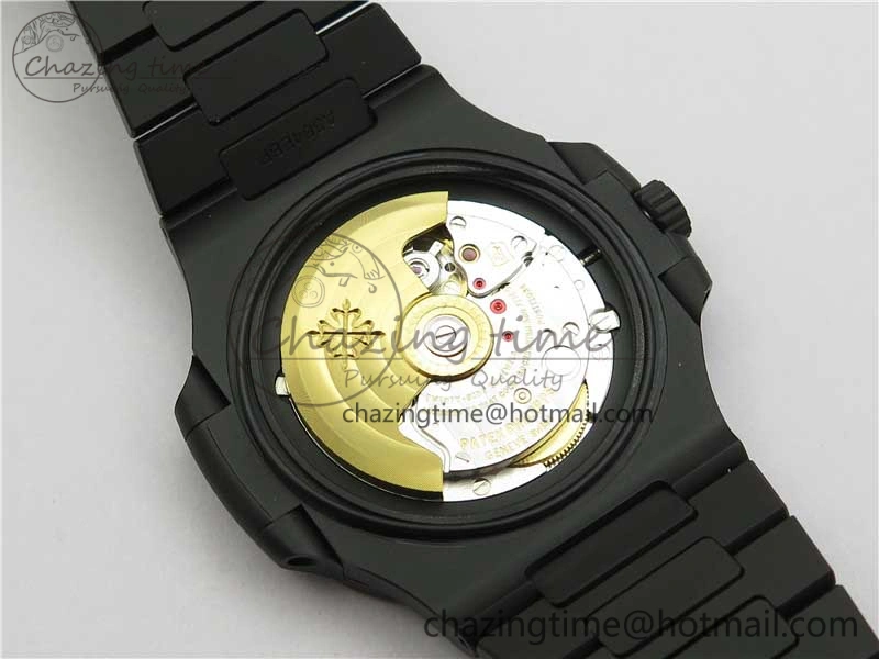 Nautilus Jumbo 5711 DLC PPF 1:1 Best Edition White Textured Dial on DLC Bracelet PPF324