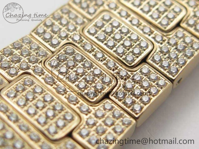 Nautilus Jumbo 5711 Full Paved Diamonds Case Diamond Dial On RG Full Paved Diamonds Bracelet A324
