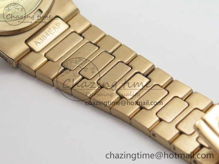 Nautilus Jumbo 5711 Full Paved Diamonds Case Diamond Dial On RG Full Paved Diamonds Bracelet A324