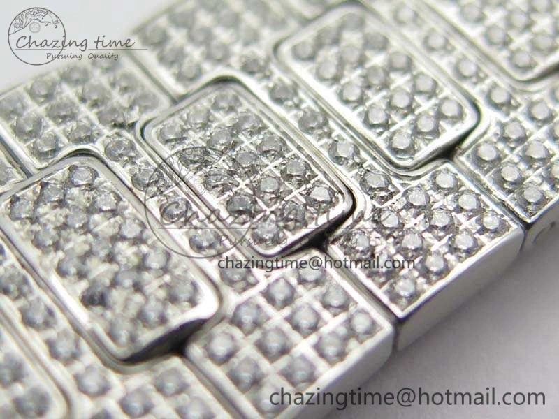 Nautilus Jumbo 5711 Full Paved Diamonds Case Diamond Dial On SS Full Paved Diamonds Bracelet A324