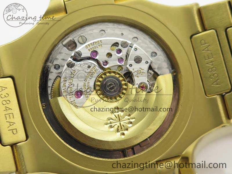 Nautilus Jumbo 5711 Full Paved Diamonds Case Diamond Dial On YG Full Paved Diamonds Bracelet A324