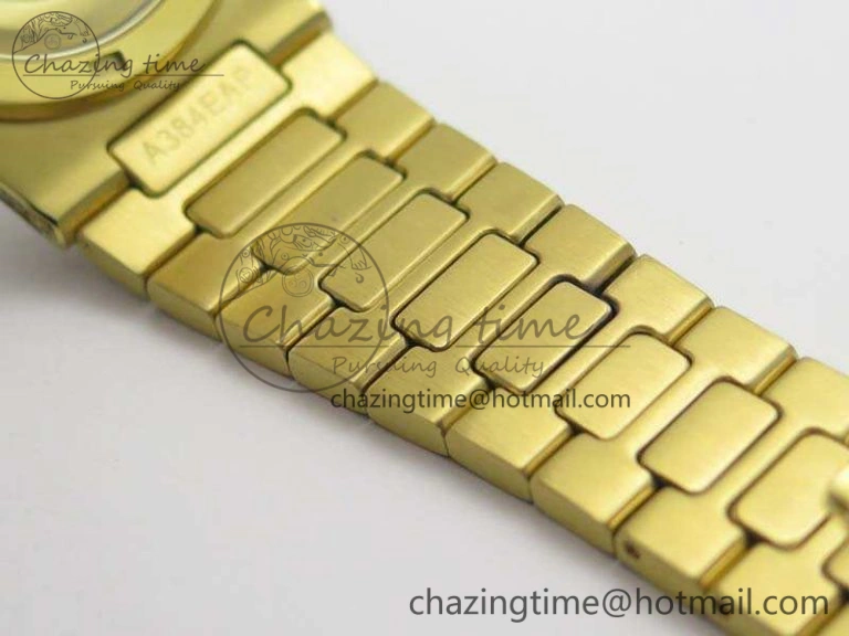 Nautilus Jumbo 5711 Full Paved Diamonds Case Diamond Dial On YG Full Paved Diamonds Bracelet A324
