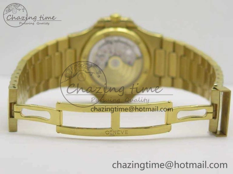 Nautilus Jumbo 5711 Full Paved Diamonds Case Diamond Dial On YG Full Paved Diamonds Bracelet A324