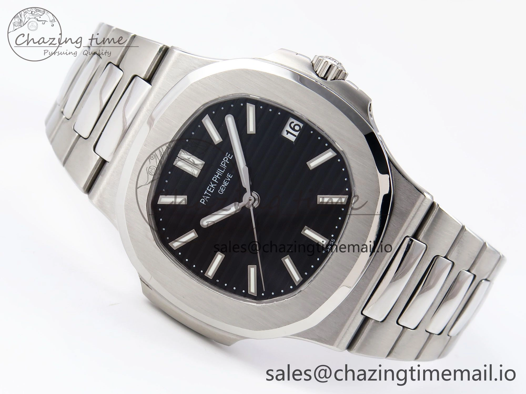 Nautilus Jumbo 5711 JJF 1:1 Best Edition Black Textured Dial On SS Bracelet A324 V3