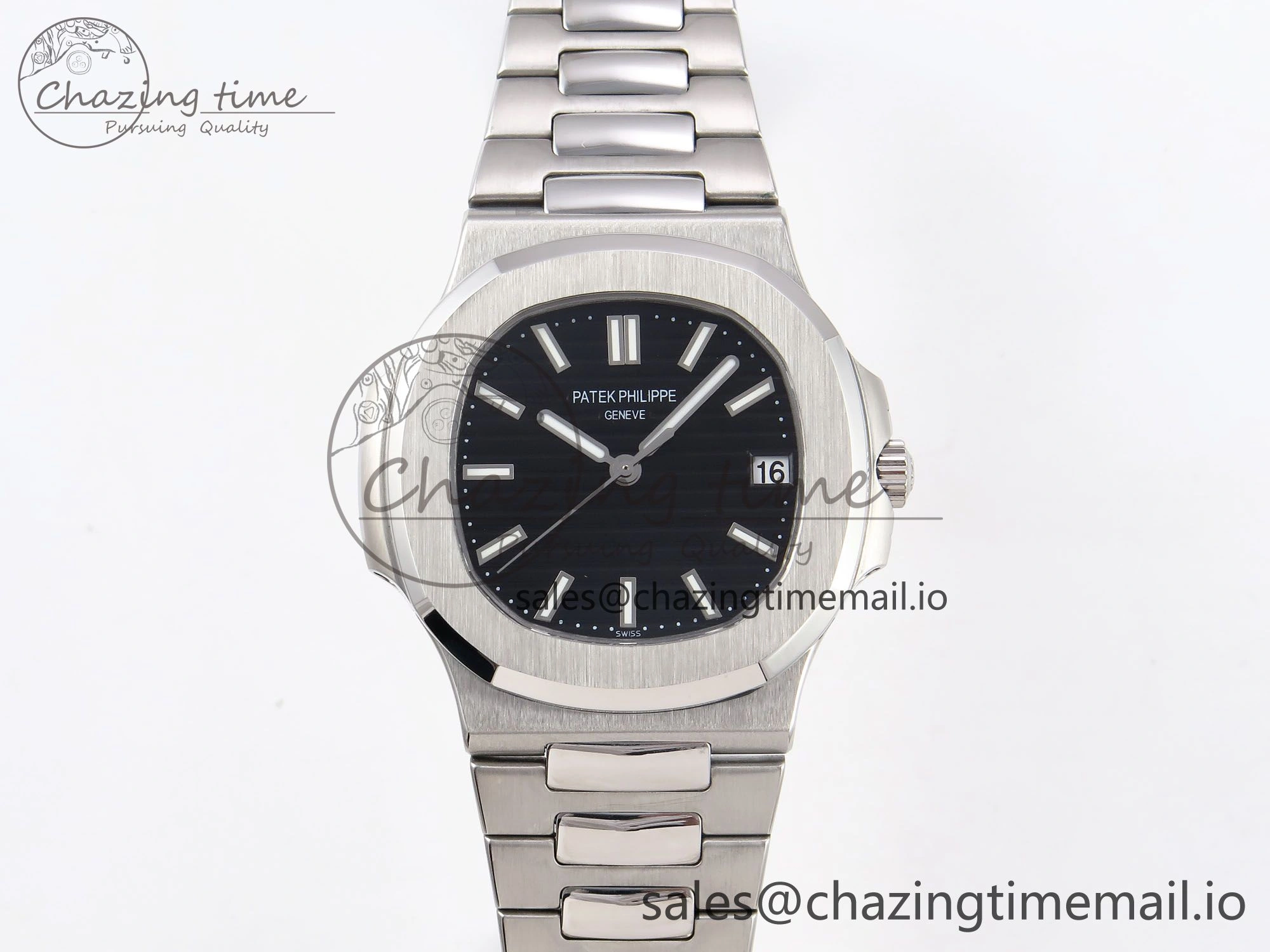 Nautilus Jumbo 5711 JJF 1:1 Best Edition Black Textured Dial On SS Bracelet A324 V3