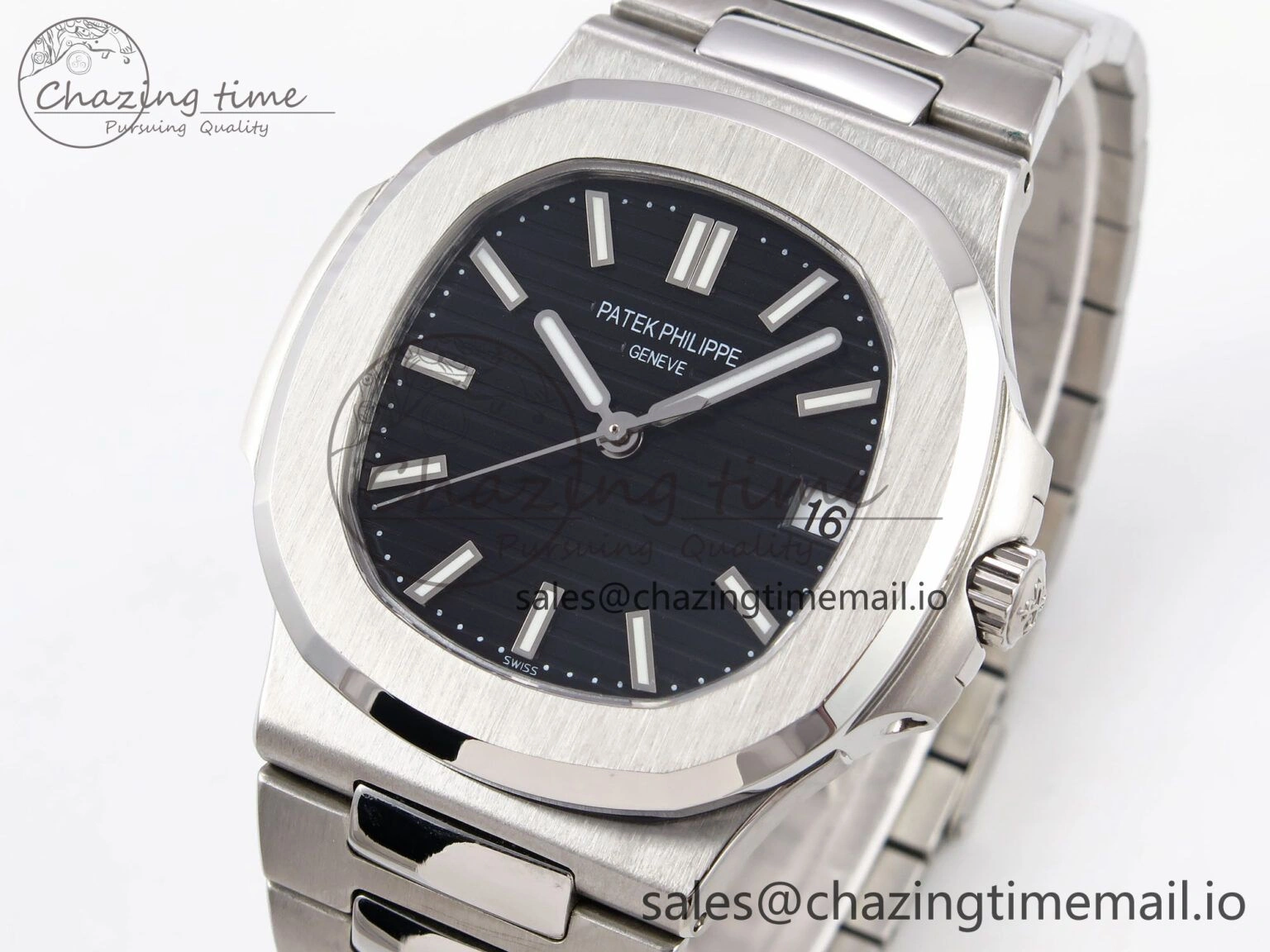 Nautilus Jumbo 5711 JJF 1:1 Best Edition Black Textured Dial On SS Bracelet A324 V3