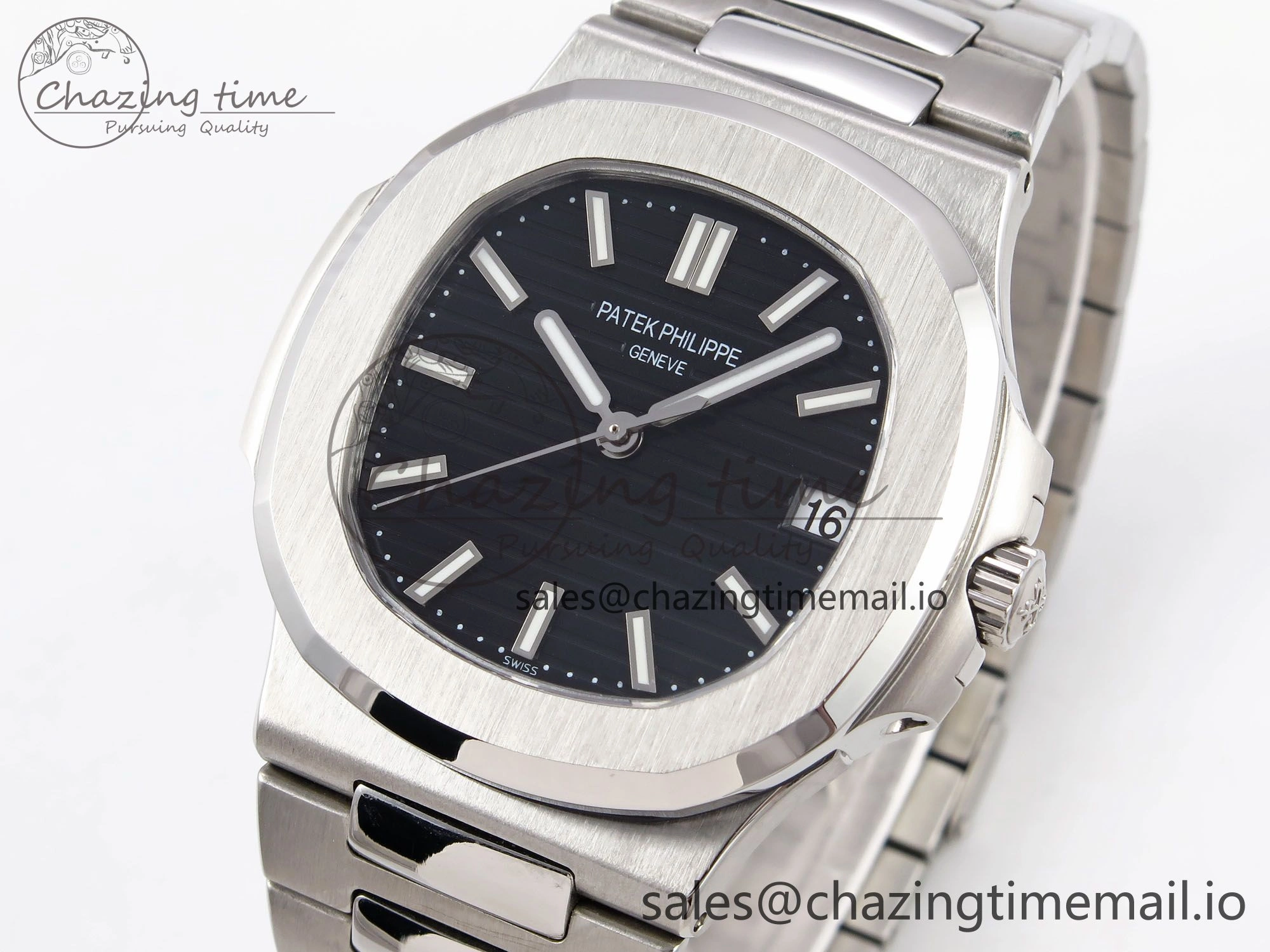 Nautilus Jumbo 5711 JJF 1:1 Best Edition Black Textured Dial On SS Bracelet A324 V3