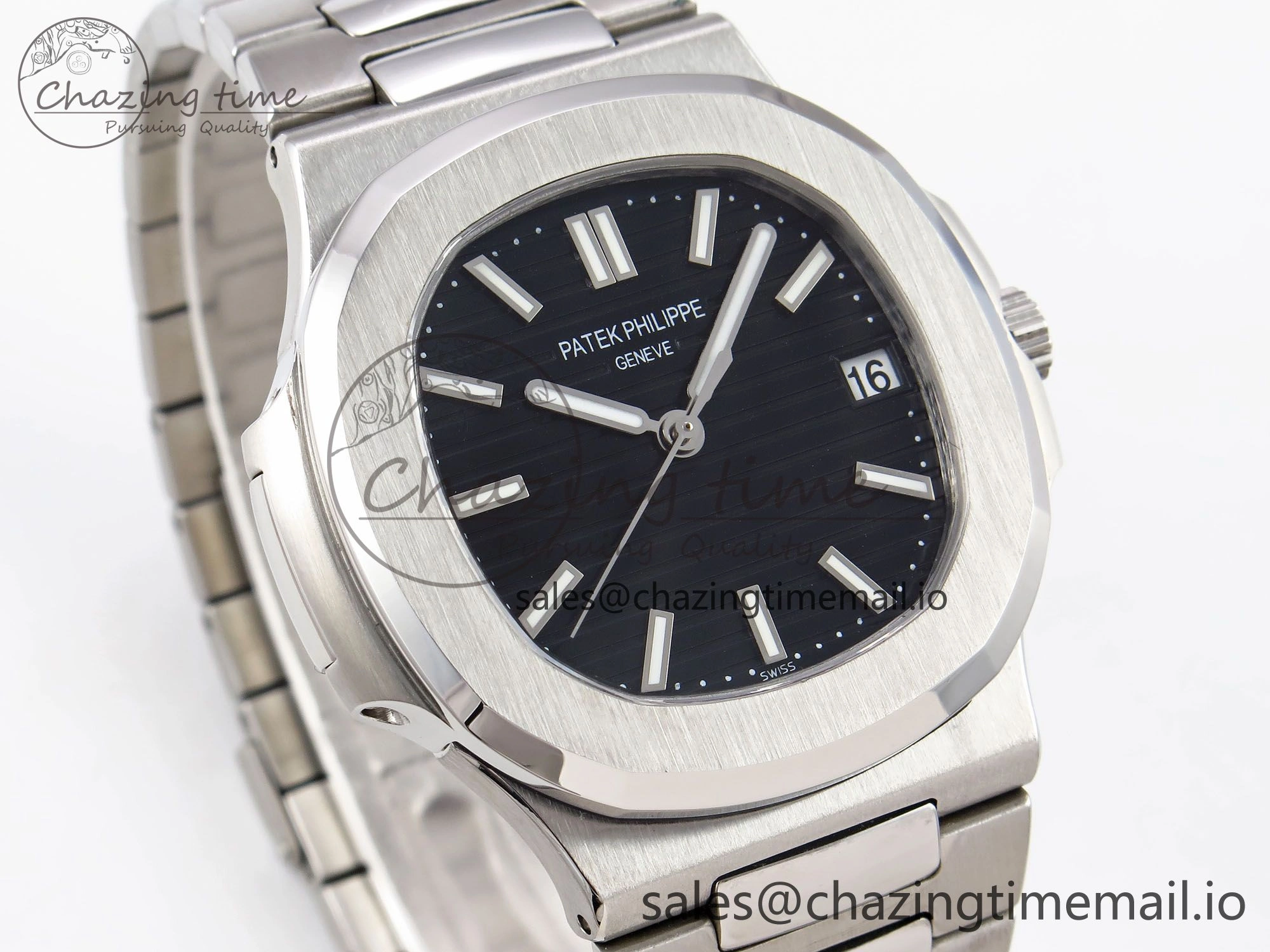 Nautilus Jumbo 5711 JJF 1:1 Best Edition Black Textured Dial On SS Bracelet A324 V3