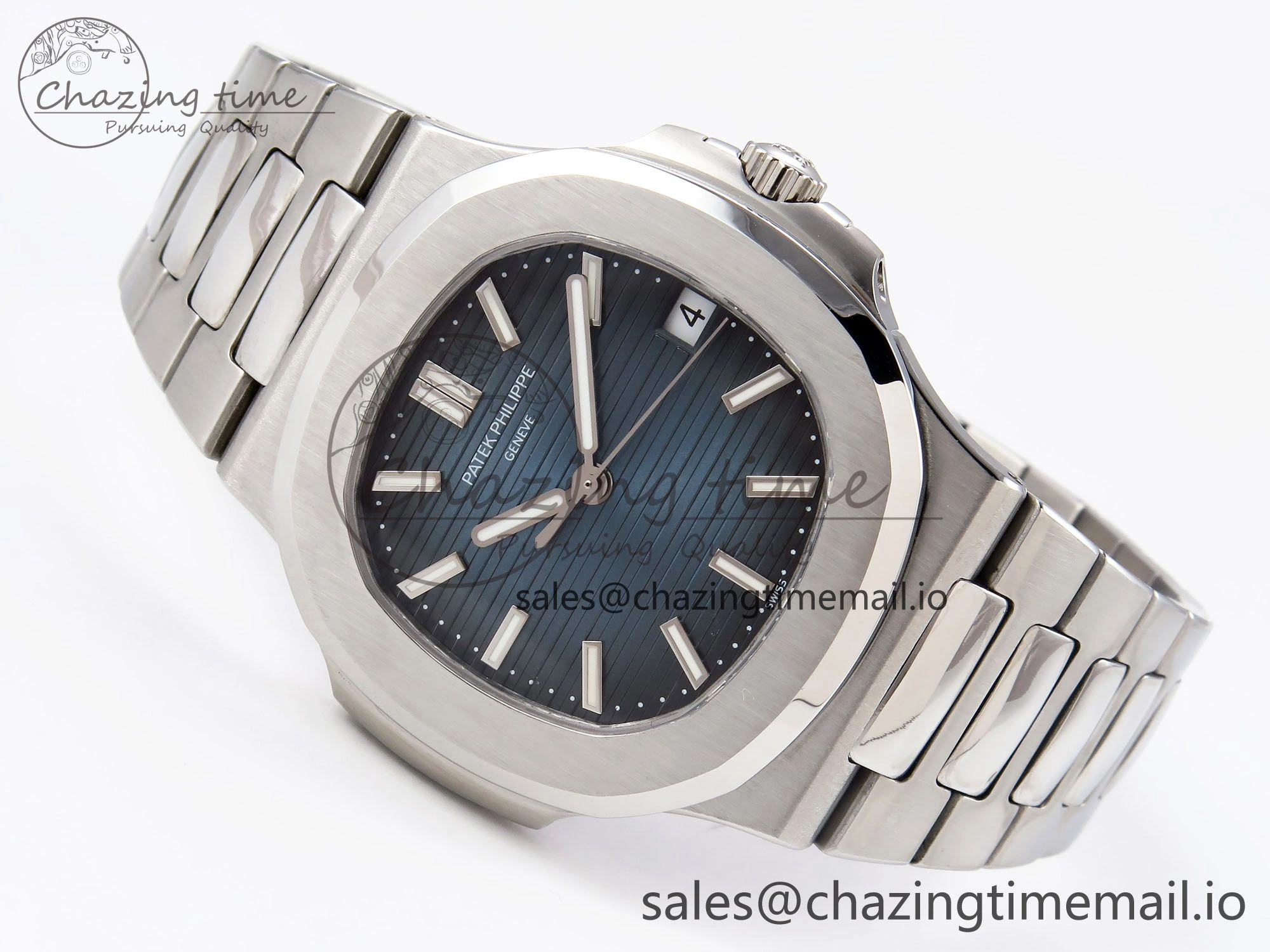 Nautilus Jumbo 5711 JJF 1:1 Best Edition Blue Textured Dial On SS Bracelet A324 V3