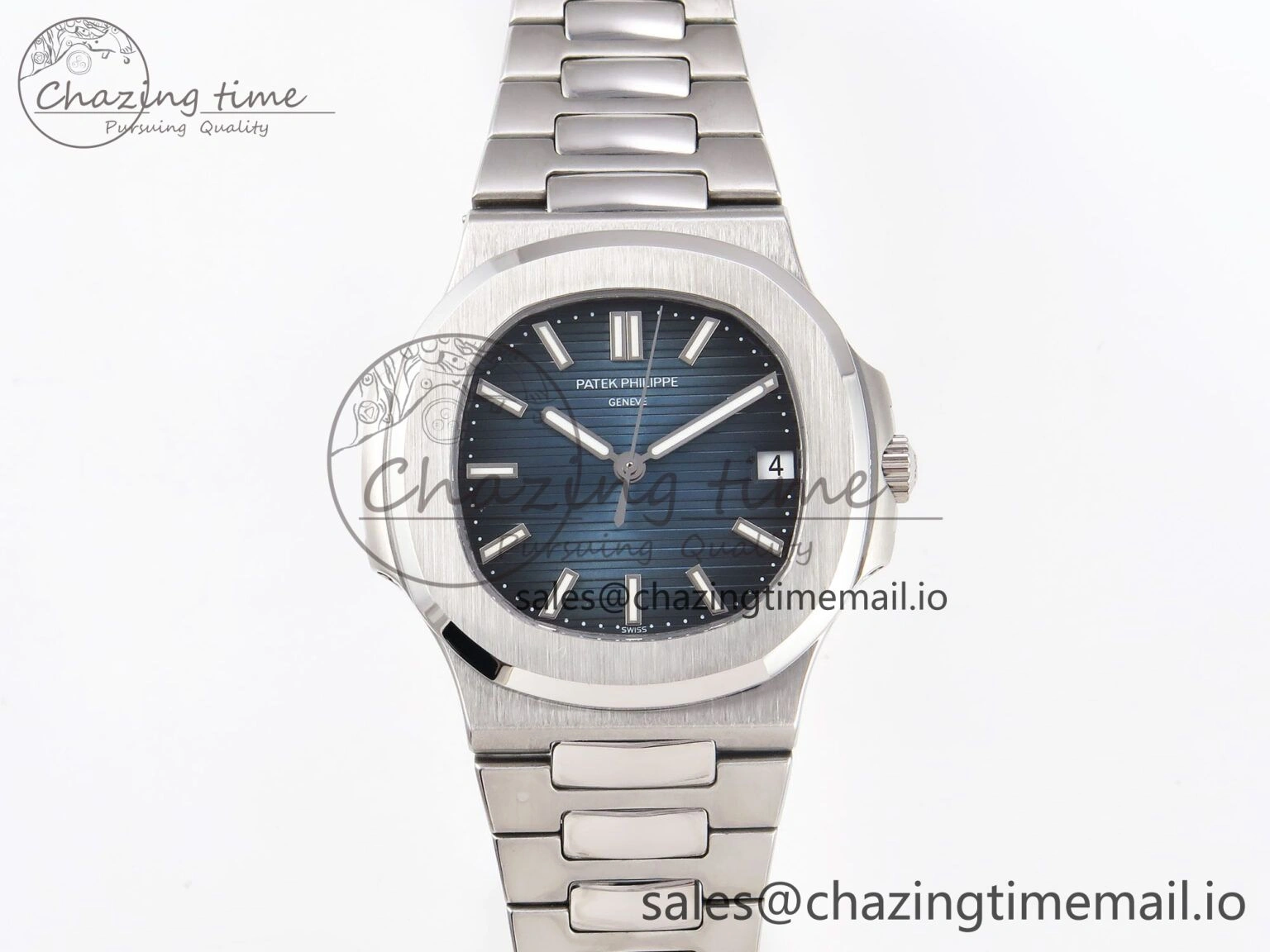 Nautilus Jumbo 5711 JJF 1:1 Best Edition Blue Textured Dial On SS Bracelet A324 V3