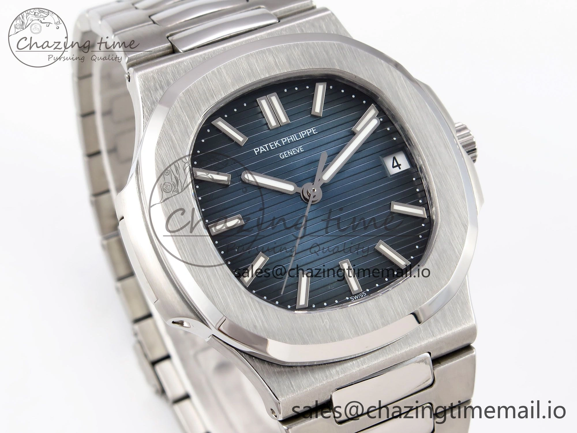 Nautilus Jumbo 5711 JJF 1:1 Best Edition Blue Textured Dial On SS Bracelet A324 V3