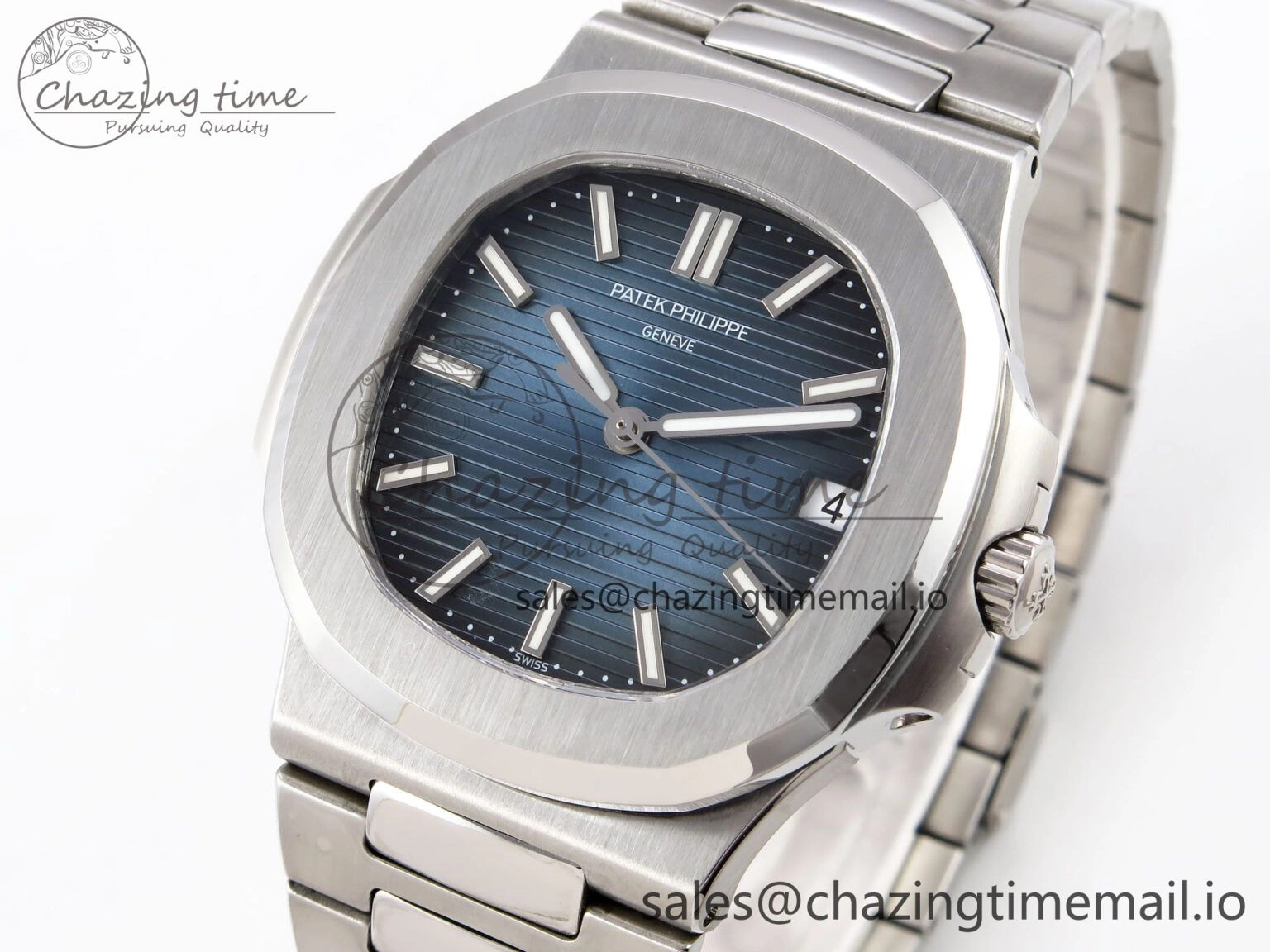 Nautilus Jumbo 5711 JJF 1:1 Best Edition Blue Textured Dial On SS Bracelet A324 V3