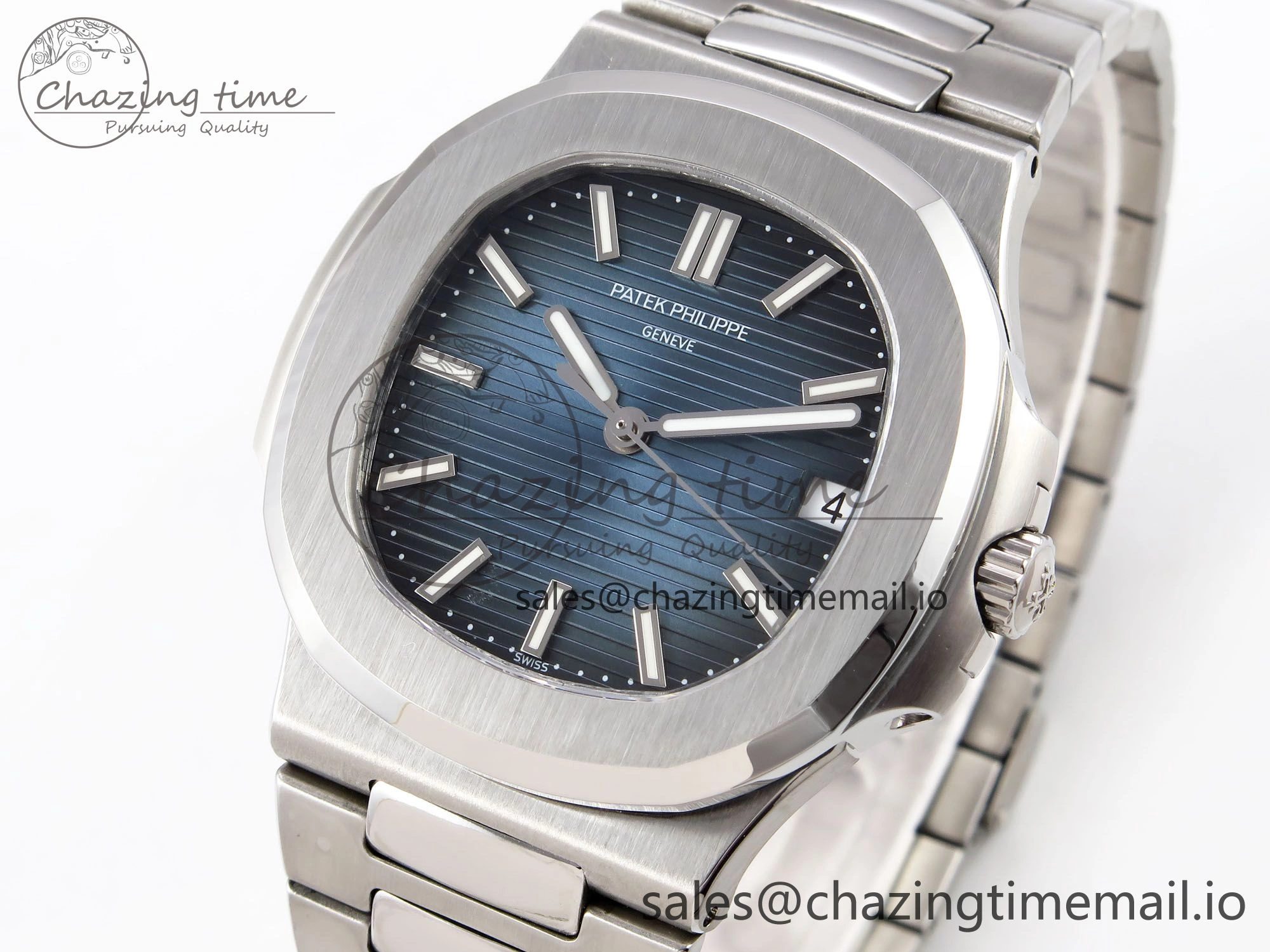 Nautilus Jumbo 5711 JJF 1:1 Best Edition Blue Textured Dial On SS Bracelet A324 V3