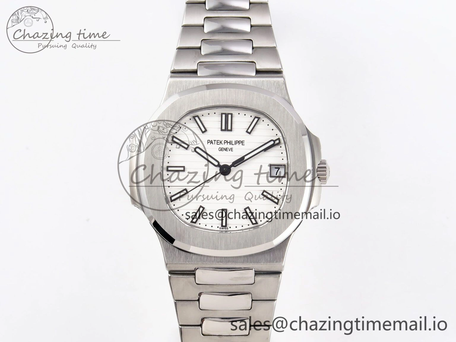 Nautilus Jumbo 5711 JJF 1:1 Best Edition White Textured Dial On SS Bracelet A324 V3