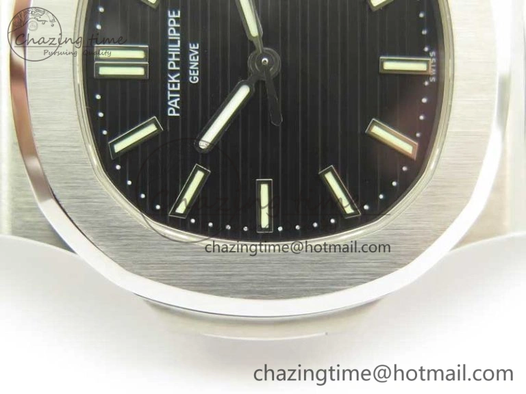 Nautilus Jumbo 5711 MKF 1:1 Best Edition Black Textured Dial on SS Bracelet A324 Clone V5