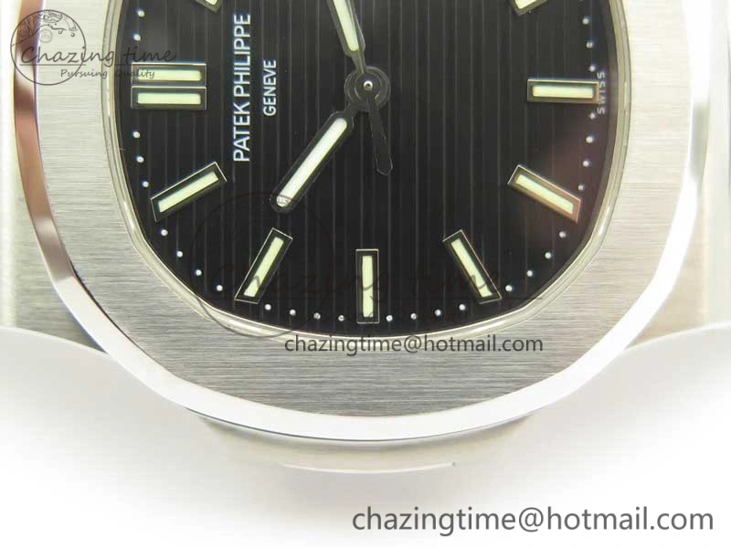 Nautilus Jumbo 5711 MKF 1:1 Best Edition Black Textured Dial on SS Bracelet A324 Clone V5
