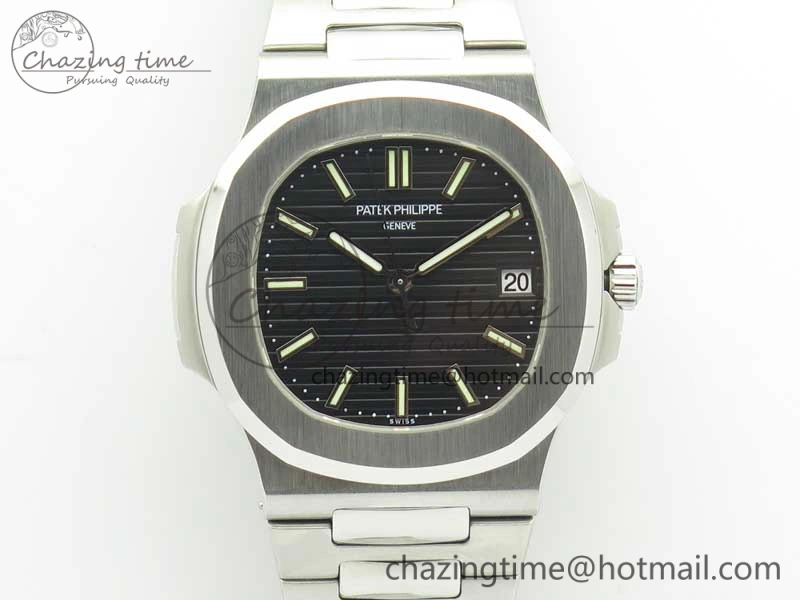 Nautilus Jumbo 5711 MKF 1:1 Best Edition Black Textured Dial on SS Bracelet A324 Clone V5