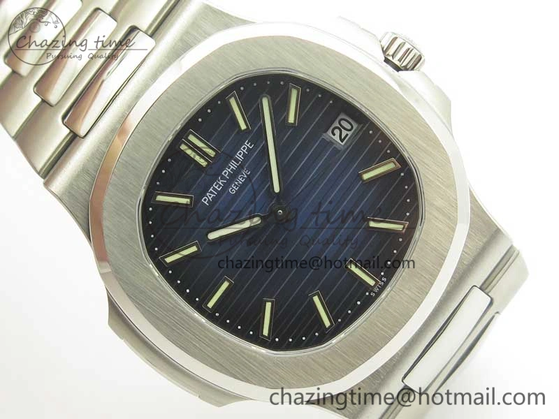 Nautilus Jumbo 5711 MKF 1:1 Best Edition Blue Textured Dial on SS Bracelet A324 Clone V5