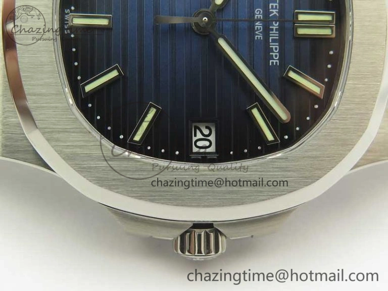 Nautilus Jumbo 5711 MKF 1:1 Best Edition Blue Textured Dial on SS Bracelet A324 Clone V5
