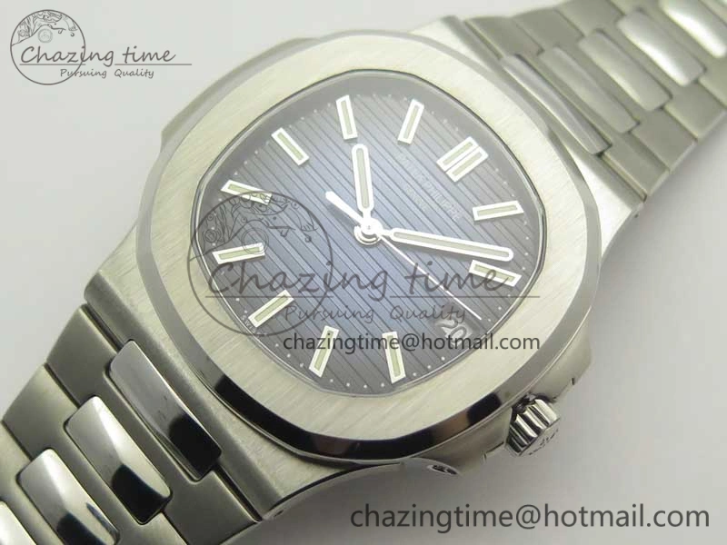 Nautilus Jumbo 5711 MKF 1:1 Best Edition Blue Textured Dial on SS Bracelet A324 Clone V5
