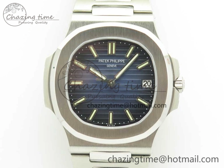 Nautilus Jumbo 5711 MKF 1:1 Best Edition Blue Textured Dial on SS Bracelet A324 Clone V6
