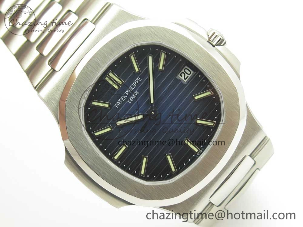 Nautilus Jumbo 5711 MKF 1:1 Best Edition Blue Textured Dial on SS Bracelet A324 Clone V6