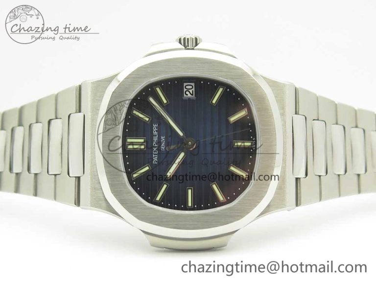 Nautilus Jumbo 5711 MKF 1:1 Best Edition Blue Textured Dial on SS Bracelet A324 Clone V6