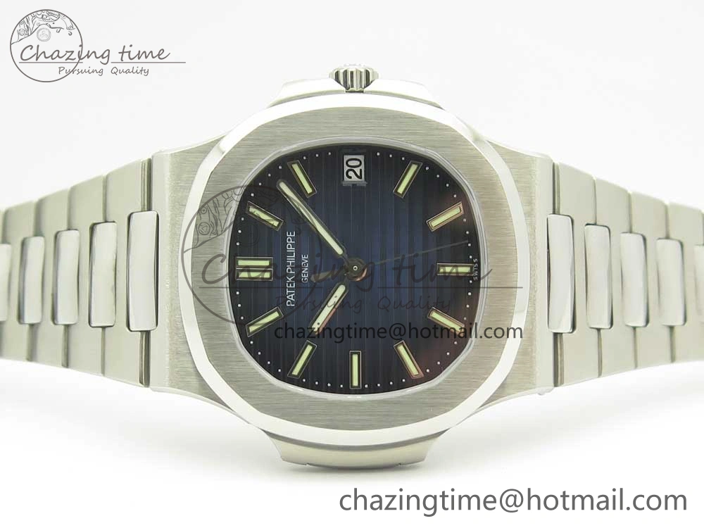 Nautilus Jumbo 5711 MKF 1:1 Best Edition Blue Textured Dial on SS Bracelet A324 Clone V6