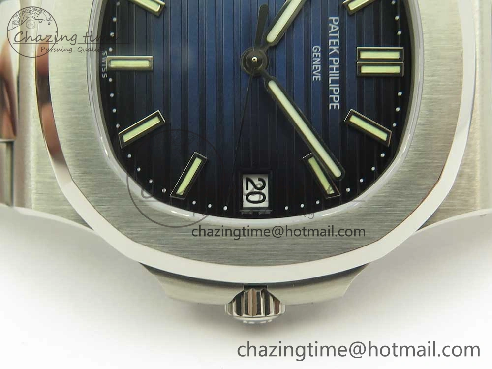 Nautilus Jumbo 5711 MKF 1:1 Best Edition Blue Textured Dial on SS Bracelet A324 Clone V6
