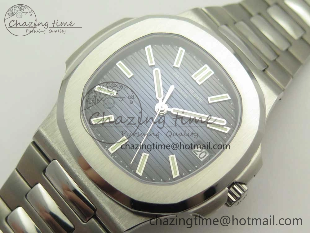 Nautilus Jumbo 5711 MKF 1:1 Best Edition Blue Textured Dial on SS Bracelet A324 Clone V6
