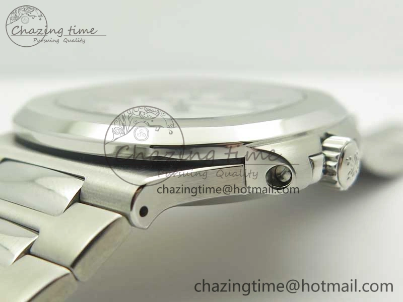 Nautilus Jumbo 5711 MKF 1:1 Best Edition White Textured Dial on SS Bracelet A324 Clone V5