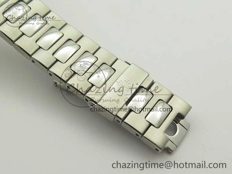 Nautilus Jumbo 5711 MKF 1:1 Best Edition White Textured Dial on SS Bracelet A324 Clone V5