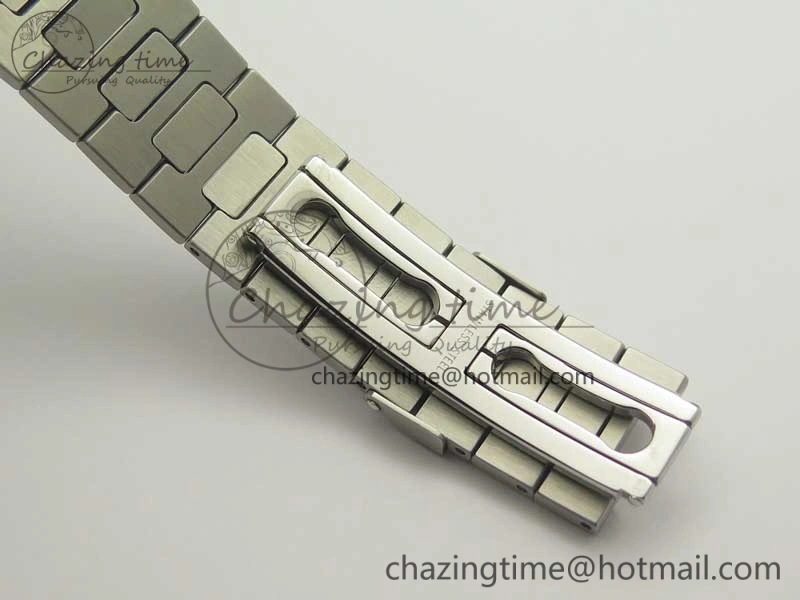 Nautilus Jumbo 5711 MKF 1:1 Best Edition White Textured Dial on SS Bracelet A324 Clone V5