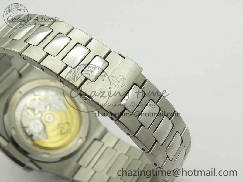 Nautilus Jumbo 5711 MKF 1:1 Best Edition White Textured Dial on SS Bracelet A324 Clone V5