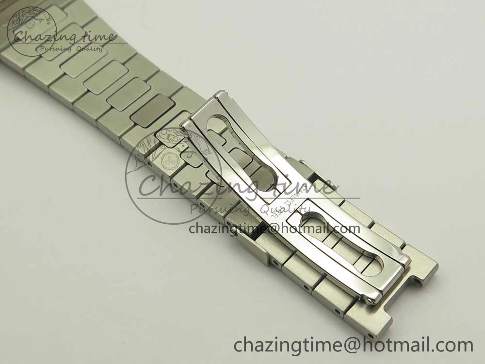 Nautilus Jumbo 5711 MKF 1:1 Best Edition White Textured Dial on SS Bracelet A324 Clone V6