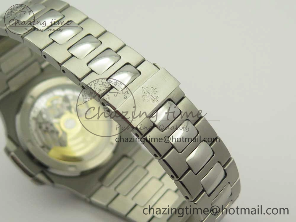 Nautilus Jumbo 5711 MKF 1:1 Best Edition White Textured Dial on SS Bracelet A324 Clone V6