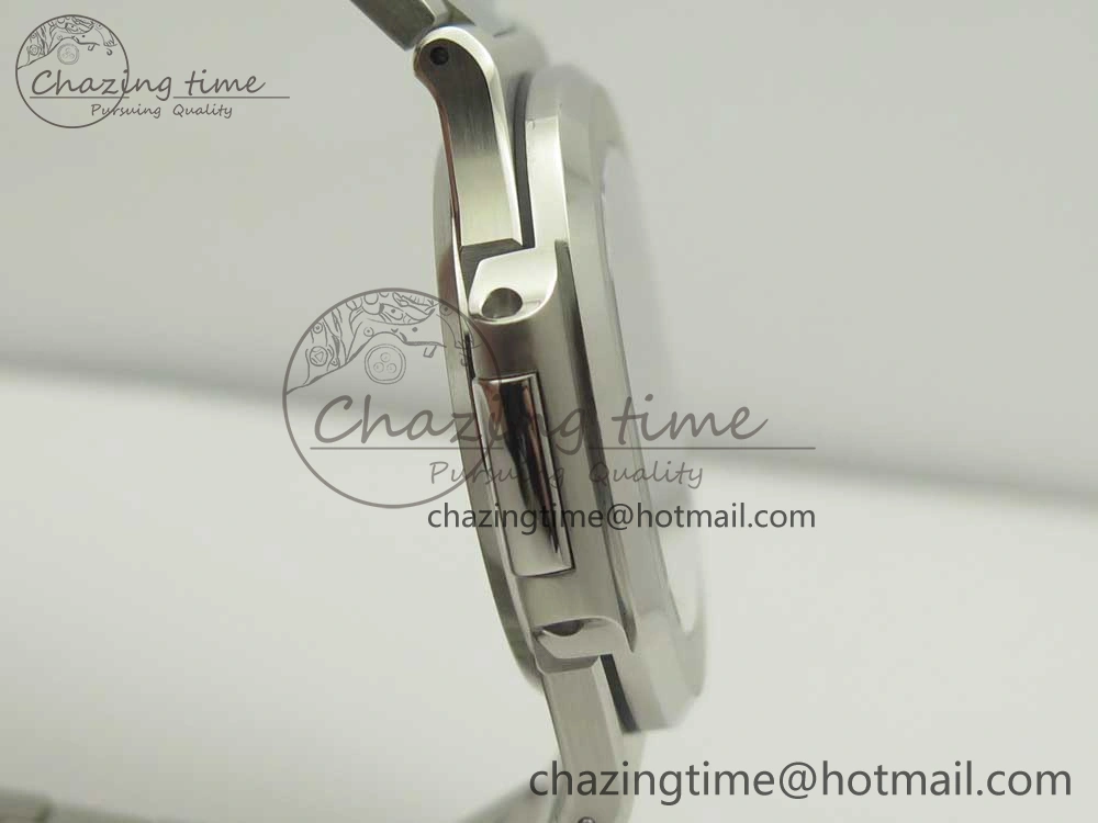 Nautilus Jumbo 5711 MKF 1:1 Best Edition White Textured Dial on SS Bracelet A324 Clone V6