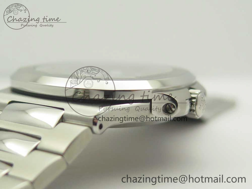 Nautilus Jumbo 5711 MKF 1:1 Best Edition White Textured Dial on SS Bracelet A324 Clone V6