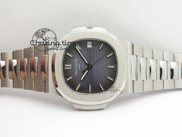 Nautilus Jumbo 5711 PF 1:1 Best Version Gray Dial On SS Bracelet A324 Clone