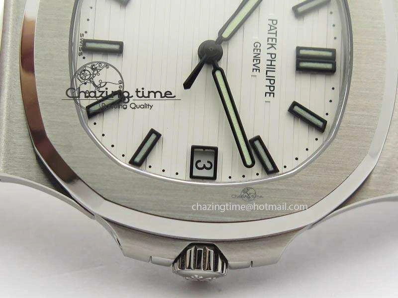 Nautilus Jumbo 5711 PF 1:1 Best Version White Dial On SS Bracelet A324 Clone
