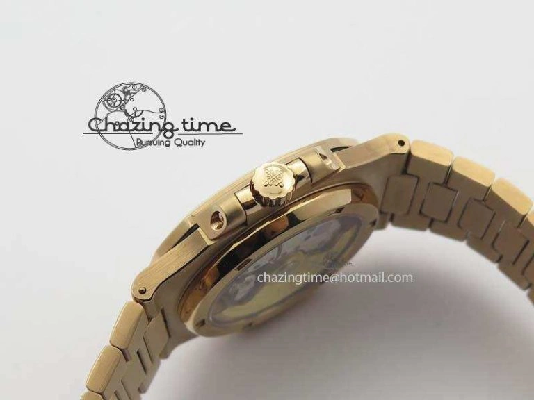 Nautilus Jumbo 5711 RG BP Maker Best Edition Back Textured Dial On RG Bracelet A324CS