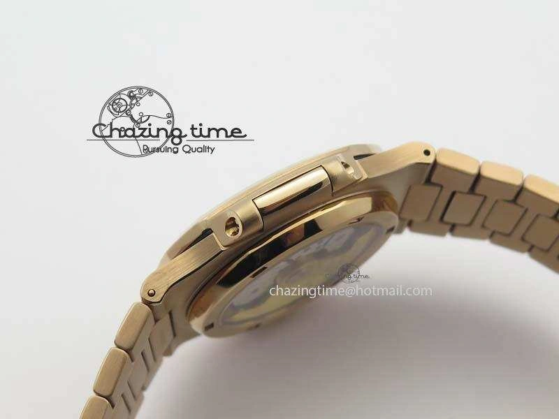 Nautilus Jumbo 5711 RG BP Maker Best Edition Back Textured Dial On RG Bracelet A324CS