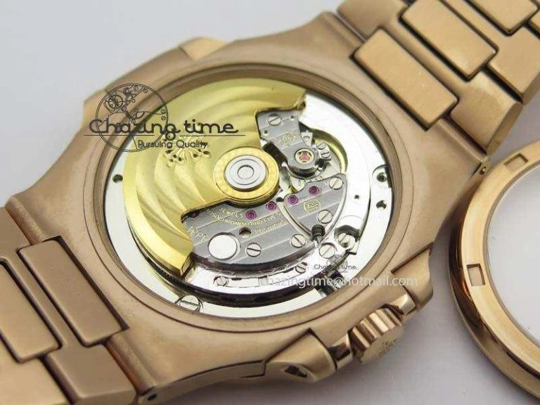 Nautilus Jumbo 5711 RG BP Maker Best Edition Back Textured Dial On RG Bracelet A324CS