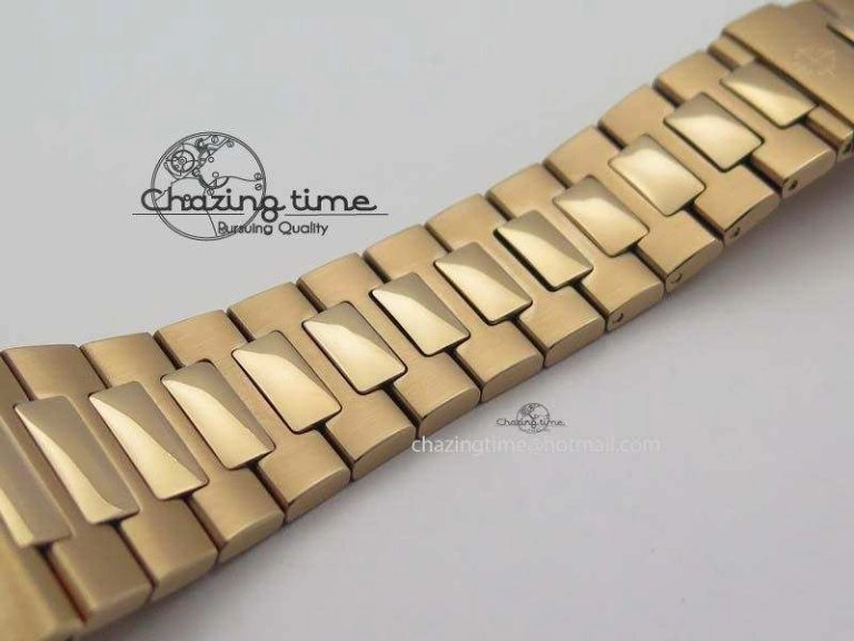 Nautilus Jumbo 5711 RG BP Maker Best Edition Back Textured Dial On RG Bracelet A324CS