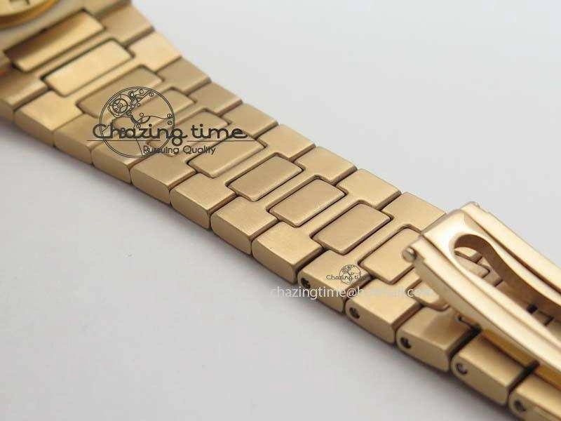 Nautilus Jumbo 5711 RG BP Maker Best Edition Back Textured Dial On RG Bracelet A324CS